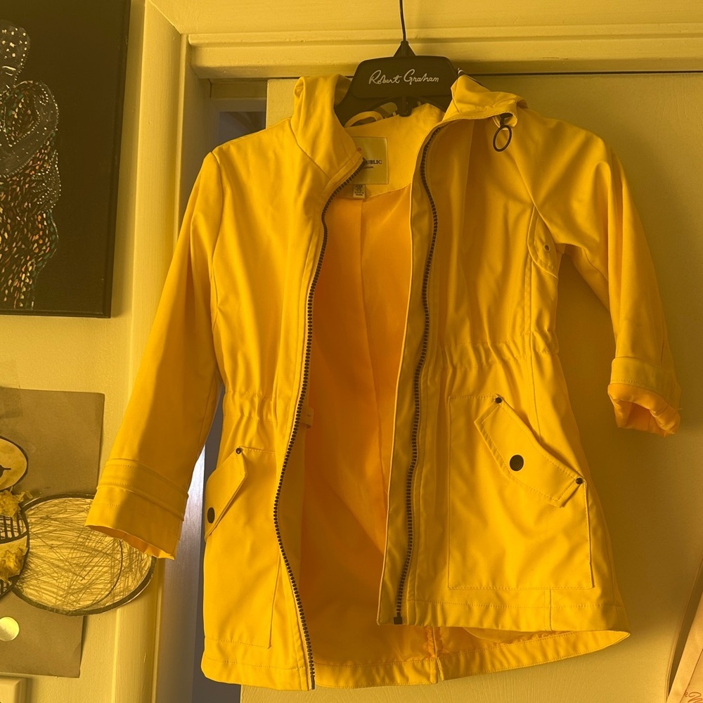 Urban Republic Kids' Yellow Raincoat rain jacket size Medium 5/6 - Picture 2 of 5